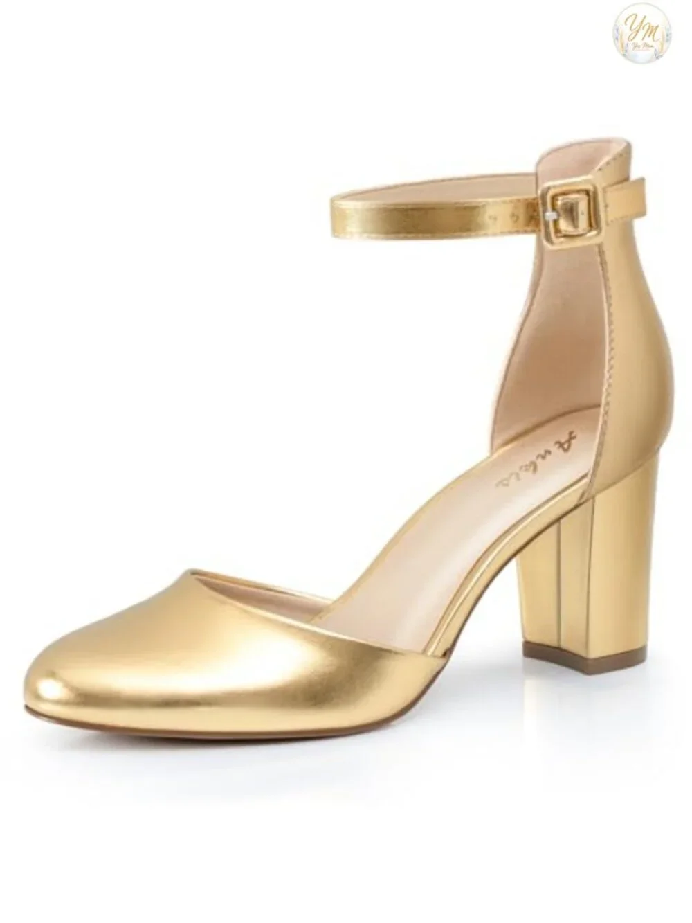Women's Closed Toe Chunky Block Heels Round Toe Pumps 3 Inch